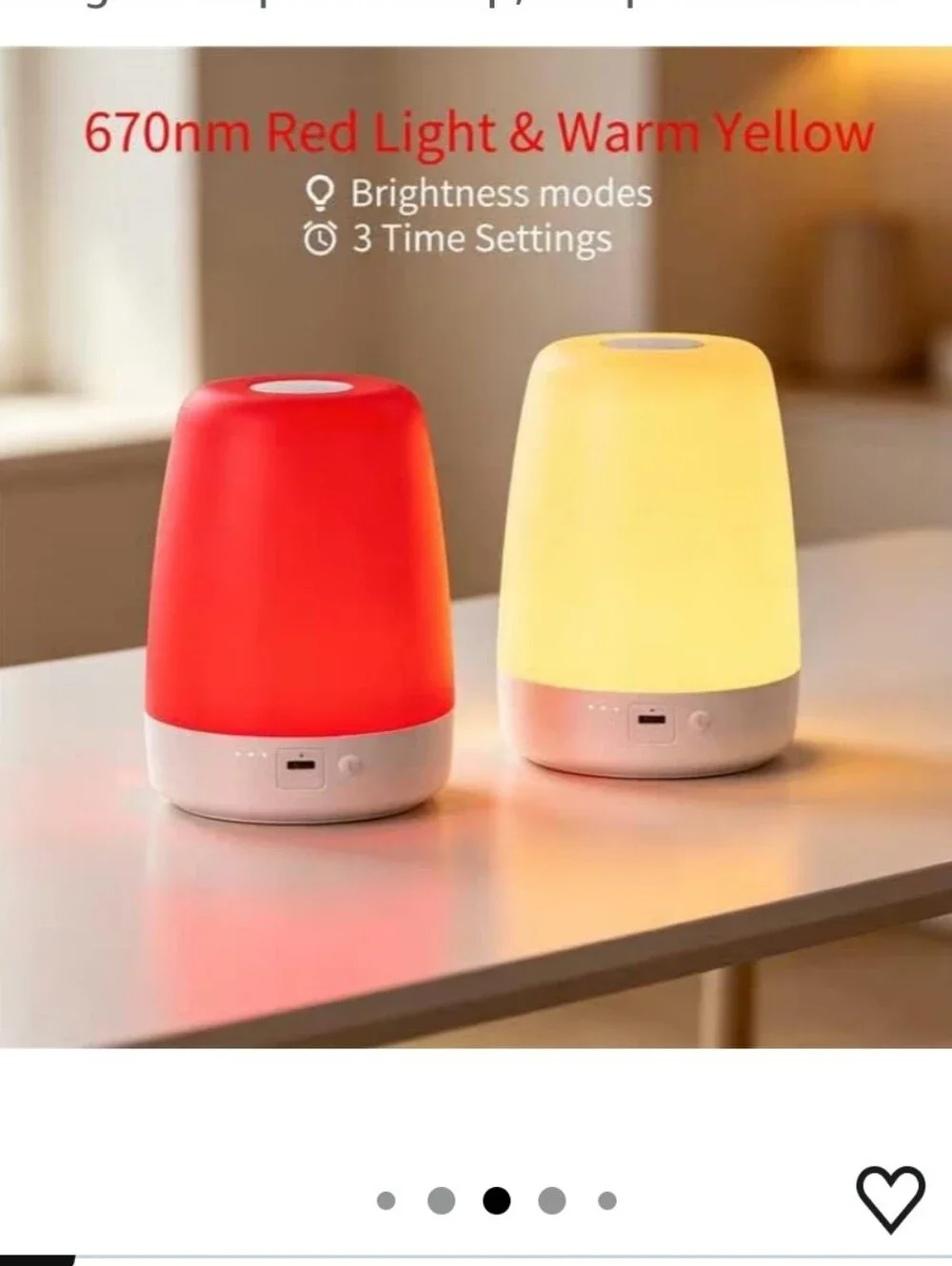 670nm Red Light for Sleep with Timer, Rechargeable, Dimmable, Sleep Aid Lamp